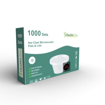 4 Oz Healthibite Heavy Duty Round Container Box of 1000