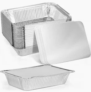 No 6a Foil Container with Heavy Duty Poly Lid Box of 500